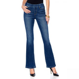 MOTTO Women's Petite Stretch Denim Pull On Boot Cut Jeans