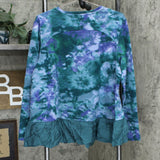 LOGO by Lori Goldstein Women's Woven Hem French Terry Lounge Top