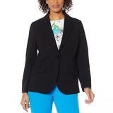 DG2 by Diane Gilman Plus Size Stretch Crepe Blazer Black 2X