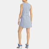 RACHEL Rachel Roy Sabrina Sleeveless Seersucker Tie Waist Cotton Dress