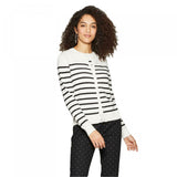 A New Day Women's Striped Long Sleeve Crew Neck Cardigan Sweater