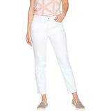 Denim & Co. Women's Studio Distressed Classic Denim Ankle Jeans White 12