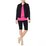 DG2 by Diane Gilman Women's Plus Size Frayed Hem Denim Jacket