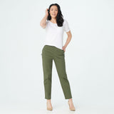 Denim & Co. Women's Petite Original Waist Stretch Twill Pants