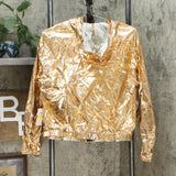 Material Girl Active Juniors Zip-Up Windbreaker Jacket Rose Gold Medium