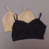 Rhonda Shear 2 Pack Lace Leisure Bras With Removable Pads Black/ Nude Plus 2X