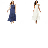 Curations Women's Plus Size Maxi Dress With Lace Trim
