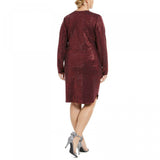 B Darlin Women's Plus Size Trendy Sequined Bodycon Dress Wine/Gold 14W