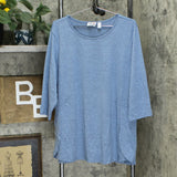 Denim & Co. Essentials Petite Heavenly Jersey Tunic Top Denim Blue PXL