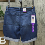 DKNY Jeans Women's Roll Cuff Denim Bermuda Shorts