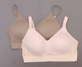 Rhonda Shear 2 Pack Mesh Back Detail Molded Cup Bras Mocha/ Dusty Pink Plus 2X