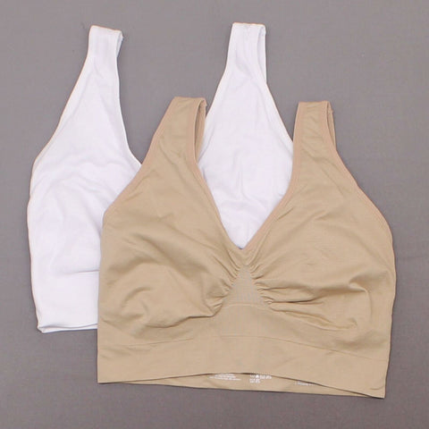 Rhonda Shear Women's 2 Pack Ahh Bras Nude/ White Medium