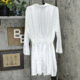 Thalia Sodi Women's Satin Short Wrap Robe Ivory 2XL/3XL