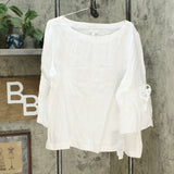 Charter Club Women's Linen Bell Sleeve Top