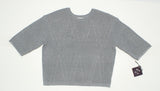 Ava & Viv Women's Plus Size 3/4 Sleeve Shine Pullover Sweater Grey 1X