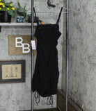 Wild Fable Women's Sleeveless Cut Out Ruched Front Bodycon Dress Black L