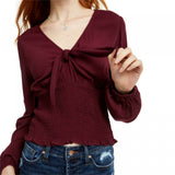 NWT Freshman Women's Smocked Bodice Tie Front Blouse. 1W103131MC X-Large