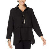 MarlaWynne WynneLayers Women's Plus Size Pleated Popover Blouse