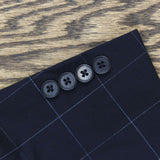 Calvin Klein Men's X-Fit Extra-Slim Stretch Wool Suit Jacket Navy Windowpane 38S