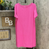 Denim & Co. Essentials Women's Jersey Bateau Neck Dress Deep Pink XL
