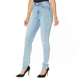 DG2 by Diane Gilman Virtual Stretch Destructed Skinny Jeans Chambray Petite 8
