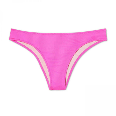Shade & Shore Women's Ribbed High Leg Extra Cheeky Bikini Bottom