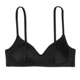 Xhilaration Women's Ribbed Bikini Swim Top Black Small