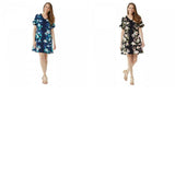 Isaac Mizrahi Live! Women's Floral Printed Stretch Crepe Woven Swing Dress