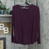 Buffalo Women's Ribbed Long Sleeve Soft And Cozy Top 1323776 Purple Medium
