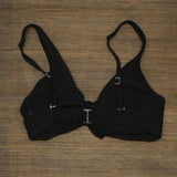 Xhilaration Women's Tie-Front Bralette Bikini Top Black D/DD