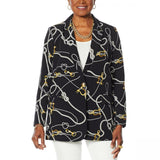 Colleen Lopez Women's Plus Size Nautical Print Blazer