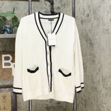 Who What Wear Women's Long Sleeve Button Front Varsity Cardigan Sweater
