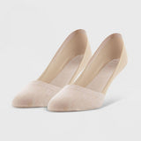 Peds Women's Extended Size Cotton 2pk Unseen Liner Casual Socks Nude Beige 8-12