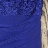 Alex Evenings Petite Brocade Bodice Empire Waist Gown Royal Blue 16P
