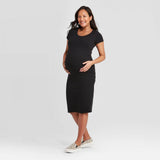 Isabel Maternity by Ingrid & Isabel Short Sleeve T-Shirt Maternity Dress Black S