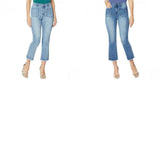 DG2 by Diane Gilman Women's Petite Star Needlepunch Cropped Jeans
