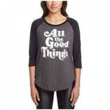 NWT Chaser Women's 3/4 Sleeve Raglan Motivational Graphic T-Shirt. 1400454 XL