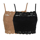 Rhonda Shear 2 Pack Lace Camisole Bras Black / Nude XL