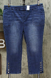 MOTTO Women's Plus Size Modern Stretch Denim Pull On Cropped Jeans