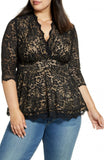 Kiyonna Women's Plus Size Linden Lace Blouse Shirt Top