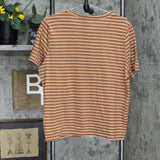 Universal Thread Womens Striped Cotton T-Shirt Tee Brown Striped XL