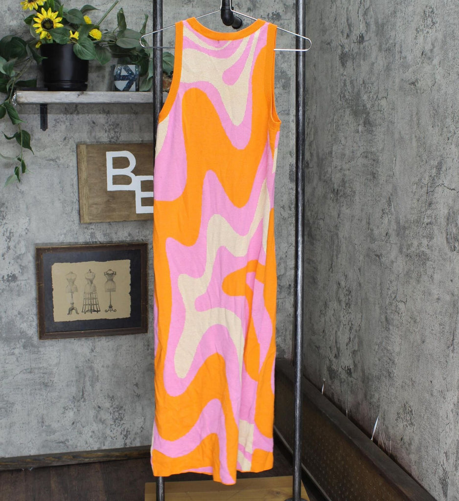 pink and orange sweater dress Bebe Women's Colorblock Sleeveless Maxi Dress