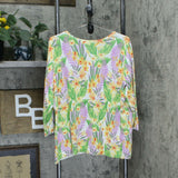 NWT Quacker Factory Women's Floral Embellished Knit Cardigan Sweater. A351134 XL