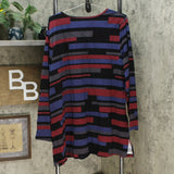 Denim & Co. Women's Striped Perfect Jersey Tunic Top Black Multi Plus 2X