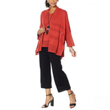 MarlaWynne Women's Mesh Stitch Topper Cardigan Sweater