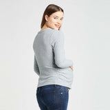 Isabel Maternity by Ingrid & Isabel Women's Long Sleeve V-Neck Henley Top
