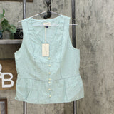 Universal Thread Women's Floral Eyelet Peplum Tank Top Blouse