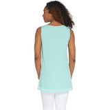 Linea by Louis Dell'Olio Women's Sleeveless Henley Swing Top