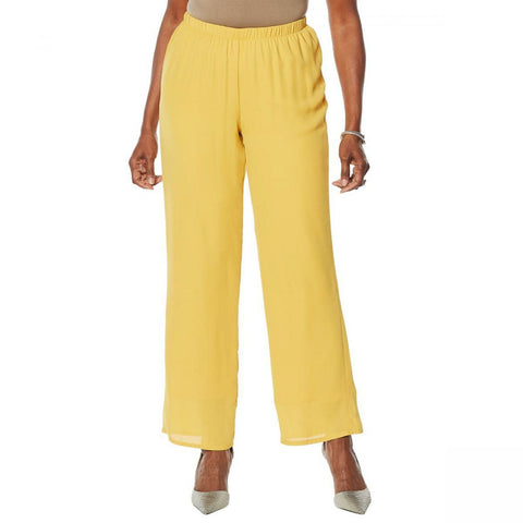 Antthony Petite Lined Chiffon Straight Leg Pants