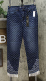 DG2 by Diane Gilman Women's Tall Stretch Embroidered Jeans With Bead Hem